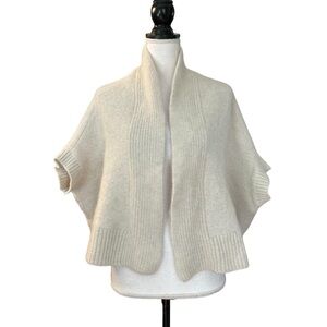 Peruvian Connection Short Sleeve Open Front Alpaca Sweater Women’s M / L in Ecru